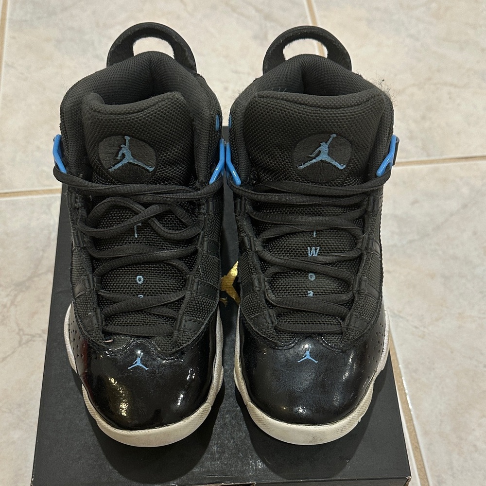Jordan Kids Black and Blue Sneakers